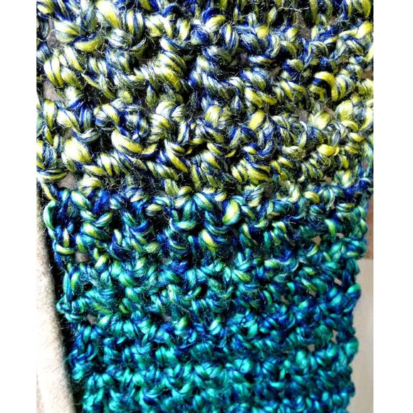 Retro MultiColor Scarf 99x5 Extra Long Chunky Handmade Crochet Hand Knit NWT - Picture 6 of 9